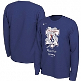 Philadelphia 76ers Nike 2019 NBA Playoffs Bound Team Mantra Dri FIT Long Sleeve T-Shirt Blue,baseball caps,new era cap wholesale,wholesale hats